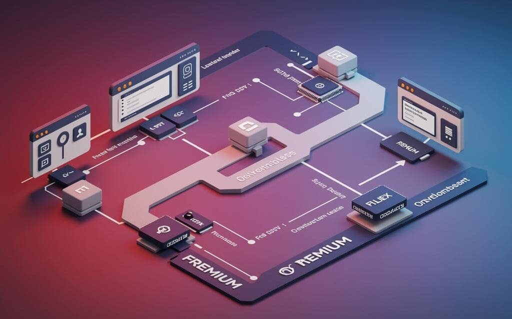 Create a featured image for a post about: Building a WordPress Plugin Business: Freemium vs. Premium Models