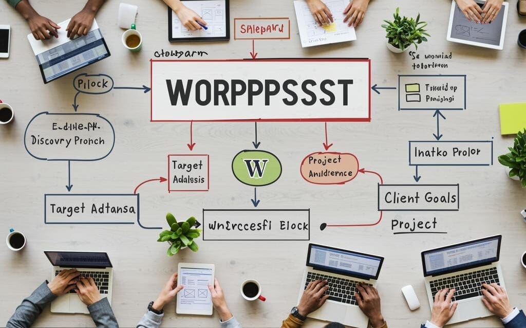 Create a featured image for a post about: WordPress Discovery Process: Qualifying Clients for Better Projects