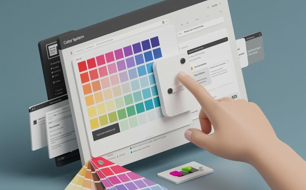 Create a featured image for a post about: Color Systems in WordPress: Managing Brand Colors Across Templates
