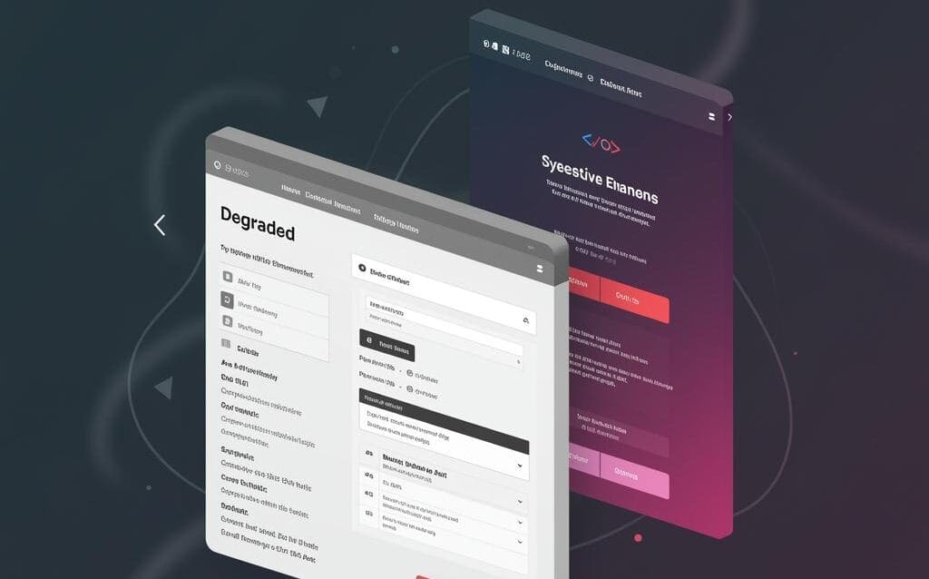 Create a featured image for a post about: Progressive Enhancement: Building Sites That Work for All Users and Search Engines