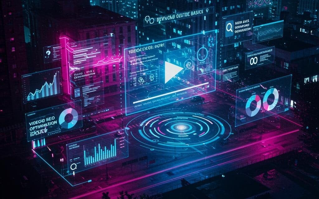 Create a featured image for a post about: Video SEO Optimization: Beyond YouTube Basics